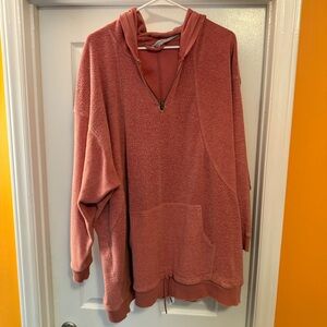 Free People Oversized Pink Hoodie Sweatshirt – Size M